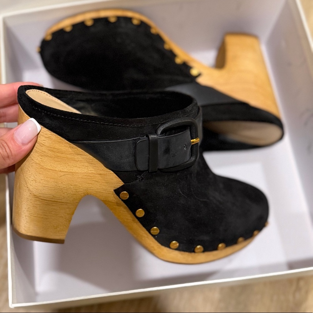 Veronica Beard Dacey Suede Mule Clogs
